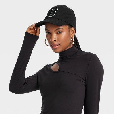 Black History Month Satin-Lined 'B' Open Back Baseball Hat - Black