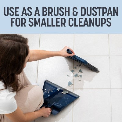Casabella Click Clean and Organize Angle Broom Head with Dust Pan and Hook