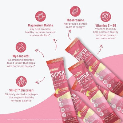 Nello Superbalance Drink Mix Supplement Powder - Strawberry Lemonade - 10ct: Multivitamins, 10 Count