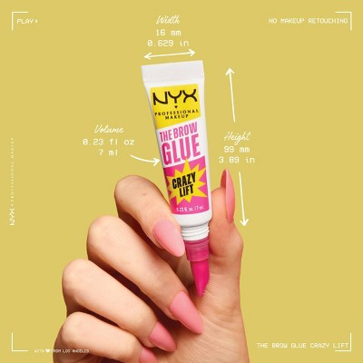 NYX Professional Makeup The Brow Glue Crazy Lift Eyebrow Gel - 0.23 fl oz