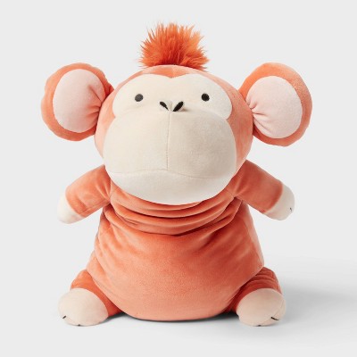 Monkey Weighted Plush Kids' Throw Pillow Orange - Pillowfort