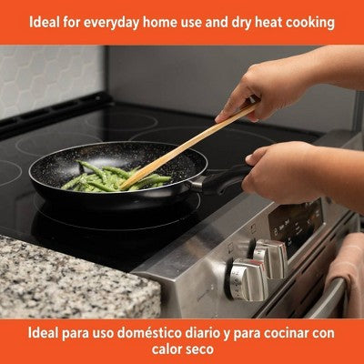 IMUSA 10" Ceramic Bistro Saute Pan Black: Aluminum Cookware, Hand Wash, Electric & Gas Compatible