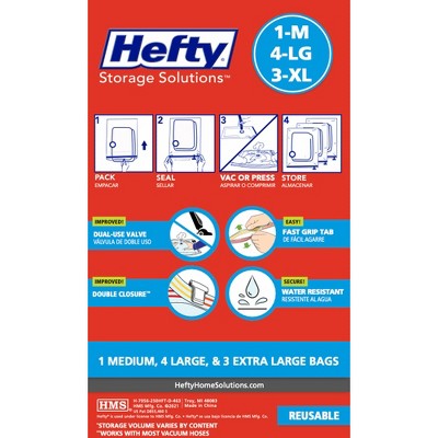 Hefty Shrink-Pak Bag Mix with Pump Clear