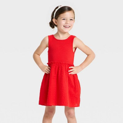 Toddler Girls' Tank Woven Dress - Cat & Jack Red 2T
