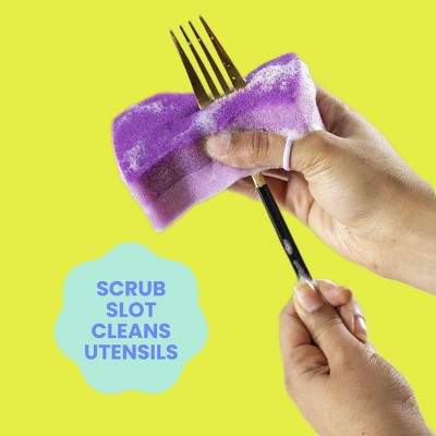 Brite by Scotch-Brite Two-Sided Scrub & Wipe Dish Sponge - Fuschia Frenzy: Foam Material