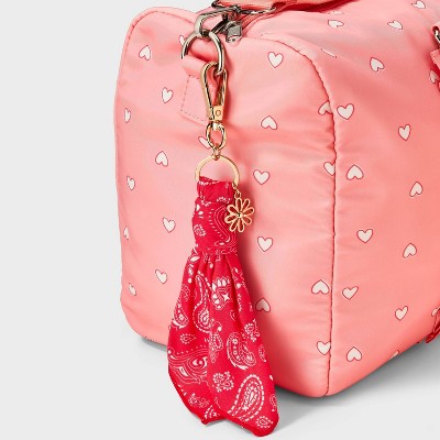 Girls' Handkerchief with Flower Bag Charm - art class Red