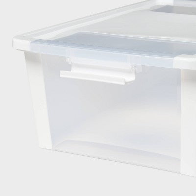 Latching Window Utility Storage Box Medium True White - Brightroom