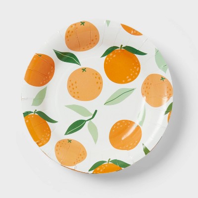 20ct Orange Fruit Snack Paper Plates - Spritz