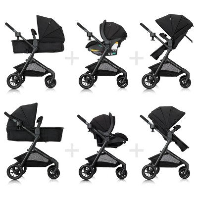Evenflo Pivot Modular Travel System with LiteMax Infant Car Seat with Anti-Rebound Bar - Oxford Black (LOCAL PICKUP ONLY)