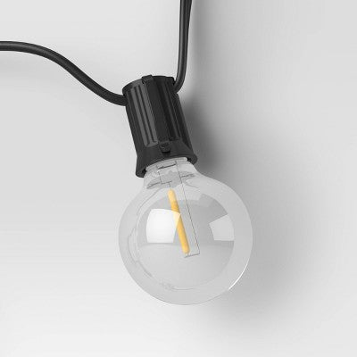 20ct LED Indoor Outdoor Globe String Lights Clear Bulbs with Black Wire - Room Essentials