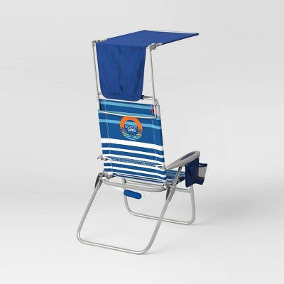 Ocean Zero Sun Block Chair Blue White light Blue Stripe (LOCAL PICKUP ONLY)