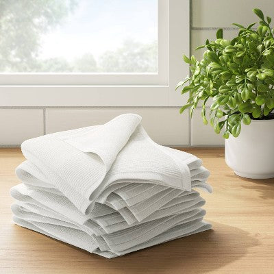 6pc Bar Mops Kitchen Textile White - Room Essentials: Cotton Terry Dish Towels, OEKO-TEX Certified, 18"x16"