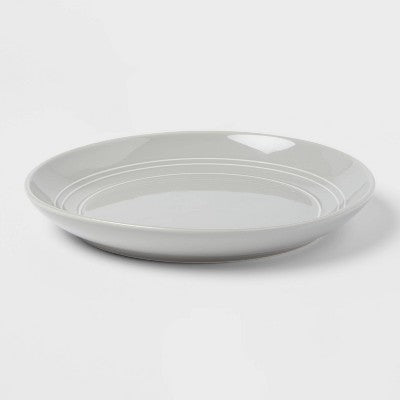 10" Stoneware Westfield Dinner Plates Gray - Threshold: Solid Round Ceramic, Dishwasher & Microwave Safe