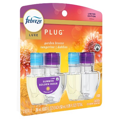 Febreze Luxe Plug Dual Air Freshener Refills - Summer Golden Hour - 1.75 fl oz/2ct