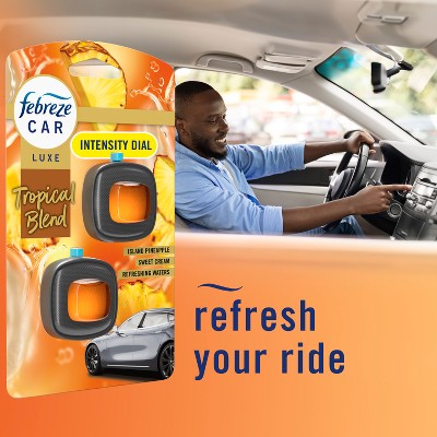 Febreze Luxe Car Air Freshener - Tropical Blend - 0.14 fl oz/2ct: Oil, Non-Powered