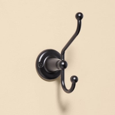 Vintage Double Wall Hook Matte Black - Hearth & Hand with Magnolia
