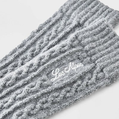 Women's Super Soft Embroidered 'Les Alpes' Cozy Crew Socks - Universal Thread Gray/Ivory 4-10