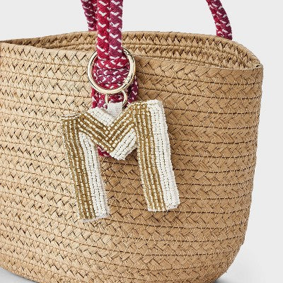 Beaded Monogram Letter M Bag Charm - A New Day Gold