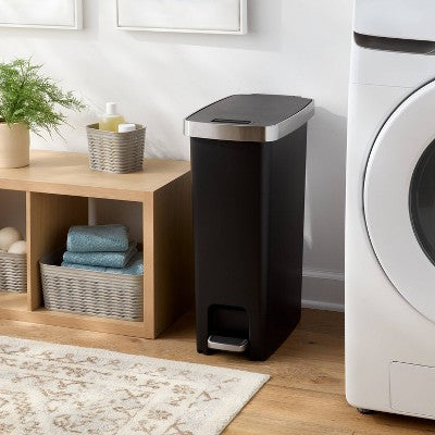 45L Slim Resin Step Trash Can with Stainless Band - Brightroom (LOCAL PICKUP ONLY)