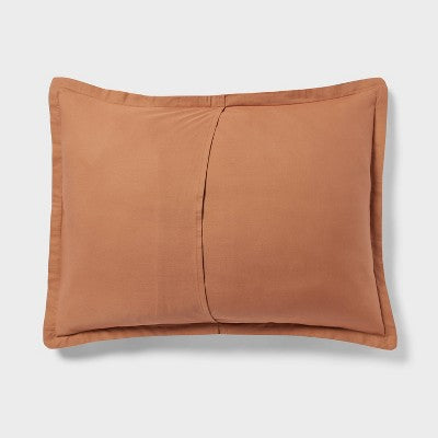 Twin/Twin Extra Long Washed Waffle Weave Duvet Cover and Sham Set Camel - Threshold: Cotton, OEKO-TEX Certified, Button Closure