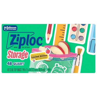 Ziploc Quart Food Storage Bags - 48 ct - Target Exclusive Back to School Designs