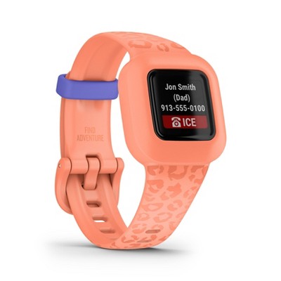 Garmin Vivofit Jr. 3 Kids Fitness Tracker - Peach Leopard