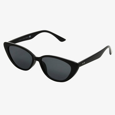 Women's Plastic Cateye Sunglasses - Universal Thread Black: Scratch-Resistant, UV Protection, Recycled Frame