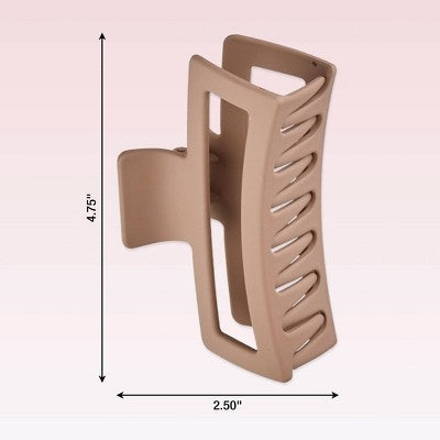 scunci Large Open Rectangle Claw Clip - Matte Blush - Thick Hair
