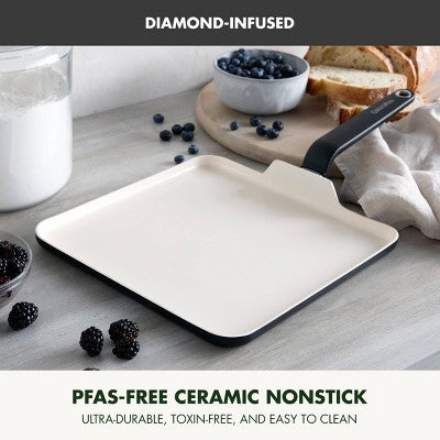 GreenPan Rio Advanced 11" Ceramic Nonstick Griddle Black