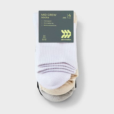 Women's Wardrobe Colored Mid Crew Socks - All In Motion Multi Color