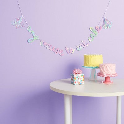 Iridescent 'any excuse to eat cake' Party Banner - Spritz