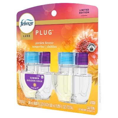 Febreze Luxe Plug Dual Air Freshener Refills - Summer Golden Hour - 1.75 fl oz/2ct