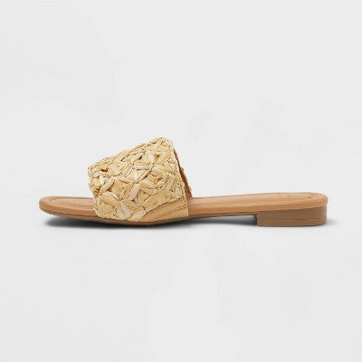Women's Jolie Slide Sandals - A New Day Natural 8