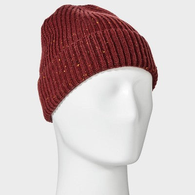 Men's Ribbed Plaited Beanie - Goodfellow & Co Orange
