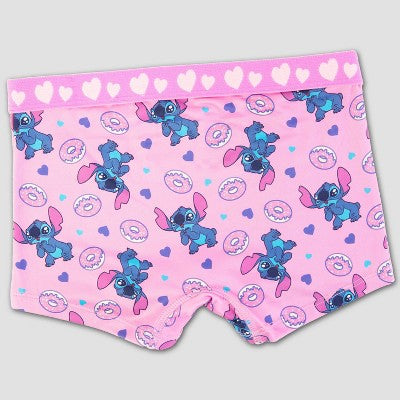 Girls' Stitch 4pk Shorts Underwear - 4: Disney Polyester Spandex Knit Boy Shorts