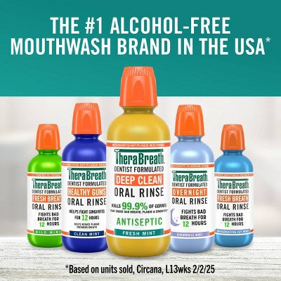 TheraBreath Deep Clean Mouthwash - Fresh Mint - 33.8 fl oz: Paraben-Free, Phthalate-Free, Formaldehyde-Free