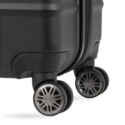 SWISSGEAR Checklite Medium Checked Spinner Suitcase - Black: Polyester Structured Luggage