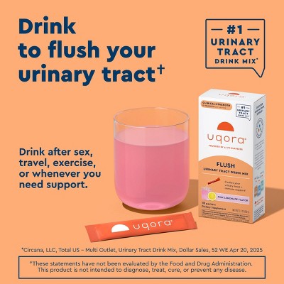 Uqora Flush Urinary Tract Health Drink Mix Dietary Supplement Powder - 10ct