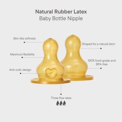 Bibs Glass Baby Bottle Set with Latex Nipple - 4 fl oz/2pk
