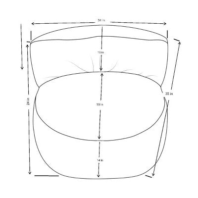 Memory Foam Filled Bean Bag Chair with Corduroy Cover Cream - Room Essentials (LOCAL PICKUP ONLY)