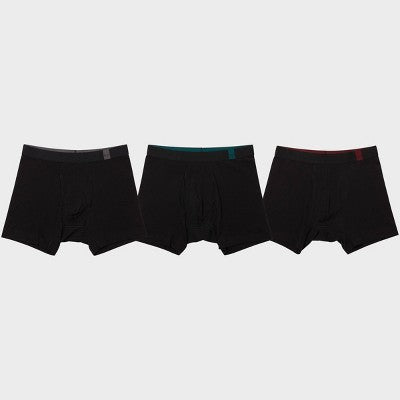 Pair of Thieves Men's 3pk SuperiAir Boxer Briefs - Black L: Tagless, Ribbed, Full Waistband Elastic