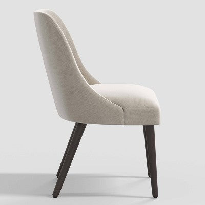 Geller Modern Dining Chair in Shiny Velvet Mystere Dove - Threshold: Upholstered, Ash Frame, Armless Design (LOCAL PICKUP ONLY)