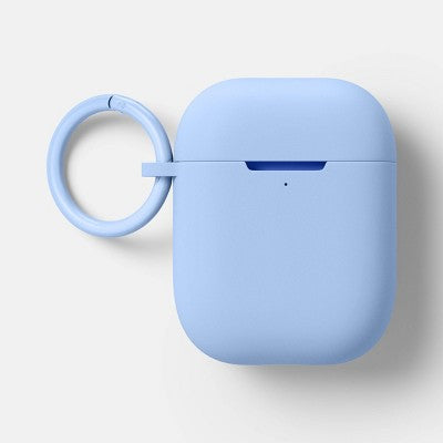 AirPods (1/2 Generation) Silicone Case with Clip - heyday Periwinkle Blue: Lightweight Accessory, Wireless Charging Compatible