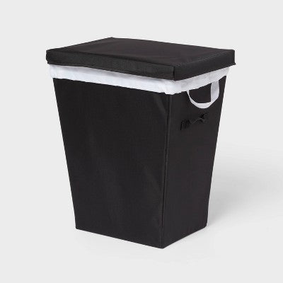 Laundry Hamper with Lift Liner and Lid Black - Brightroom (LOCAL PICKUP ONLY)