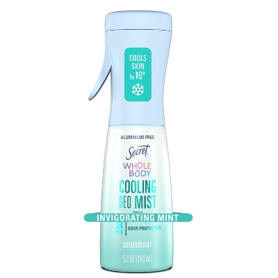 Secret Whole Body Cooling Aluminum-Free Deodorant Mist - Invigorating Mint - 5.2 oz: Whole Body, Normal Skin