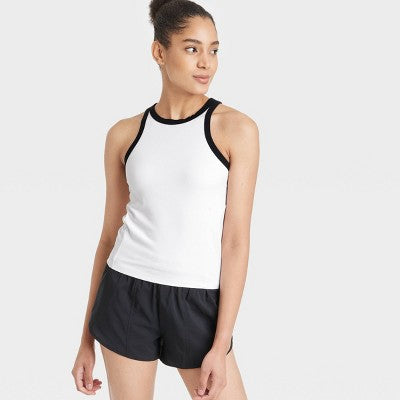 Women's Highneck Racerback Tank Top - All In Motion White L