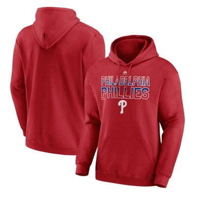 MLB Philadelphia Phillies Men's Hooded Sweatshirt - L: Cotton-Polyester Blend, Pullover