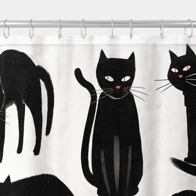 Halloween Glow in the Dark Black Cats Fabric Shower Curtain - Hyde and EEK! Boutique