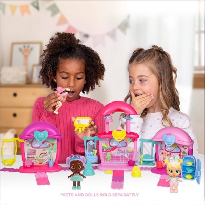 Cry Babies PlayTime Emma's Bathroom Mini Playset with 15 accessories and 3.5" Doll For kids 4 and up