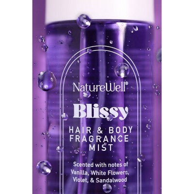 NatureWell Women's Fragrance Mist - Blissy - 8 fl oz: Vanilla & Sandalwood, Violet Body Spray, Perfumes & Colognes